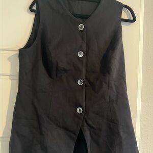 NWT OGL Black Sleeveless Button-Up Vest